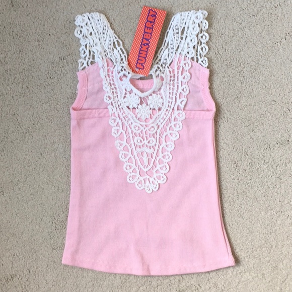 Girls Funkyberry Crochet Trim Tank NWT 4T - Picture 2 of 3